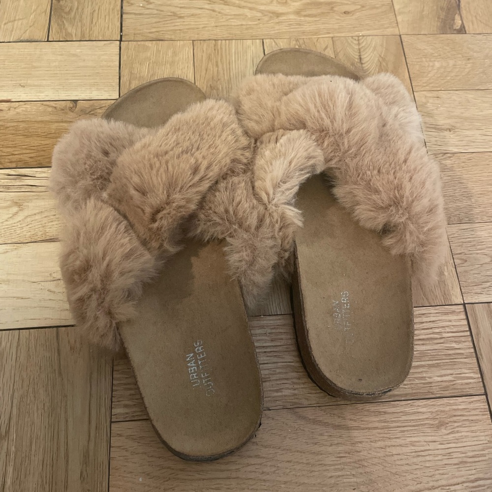 Fuzzy slip ons
